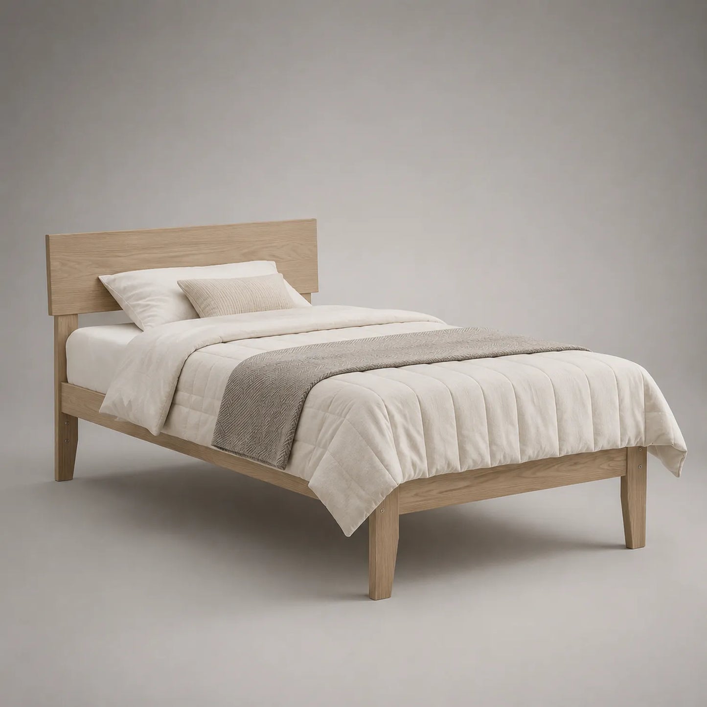 Holzbett mit Bettwäsche Set