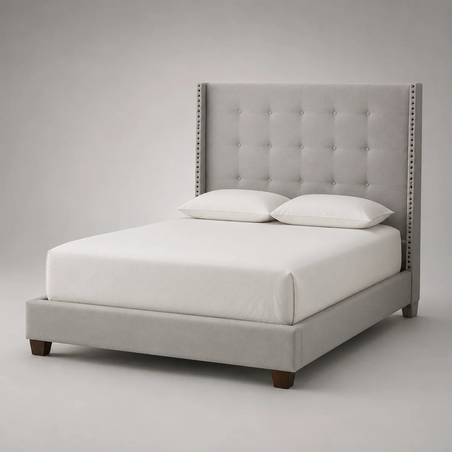 Stoffbett mit Kopfteil 200x160 cm Hellgrau