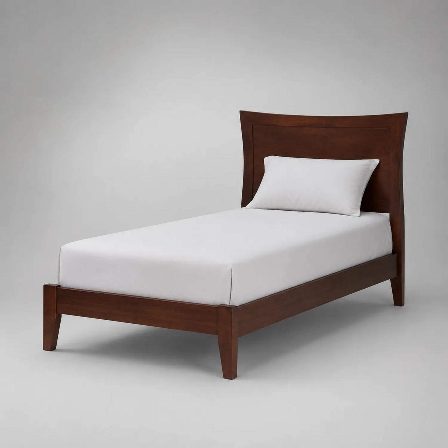 Einzelbett aus Holz mit Kopfteil 100x200 cm Braun
