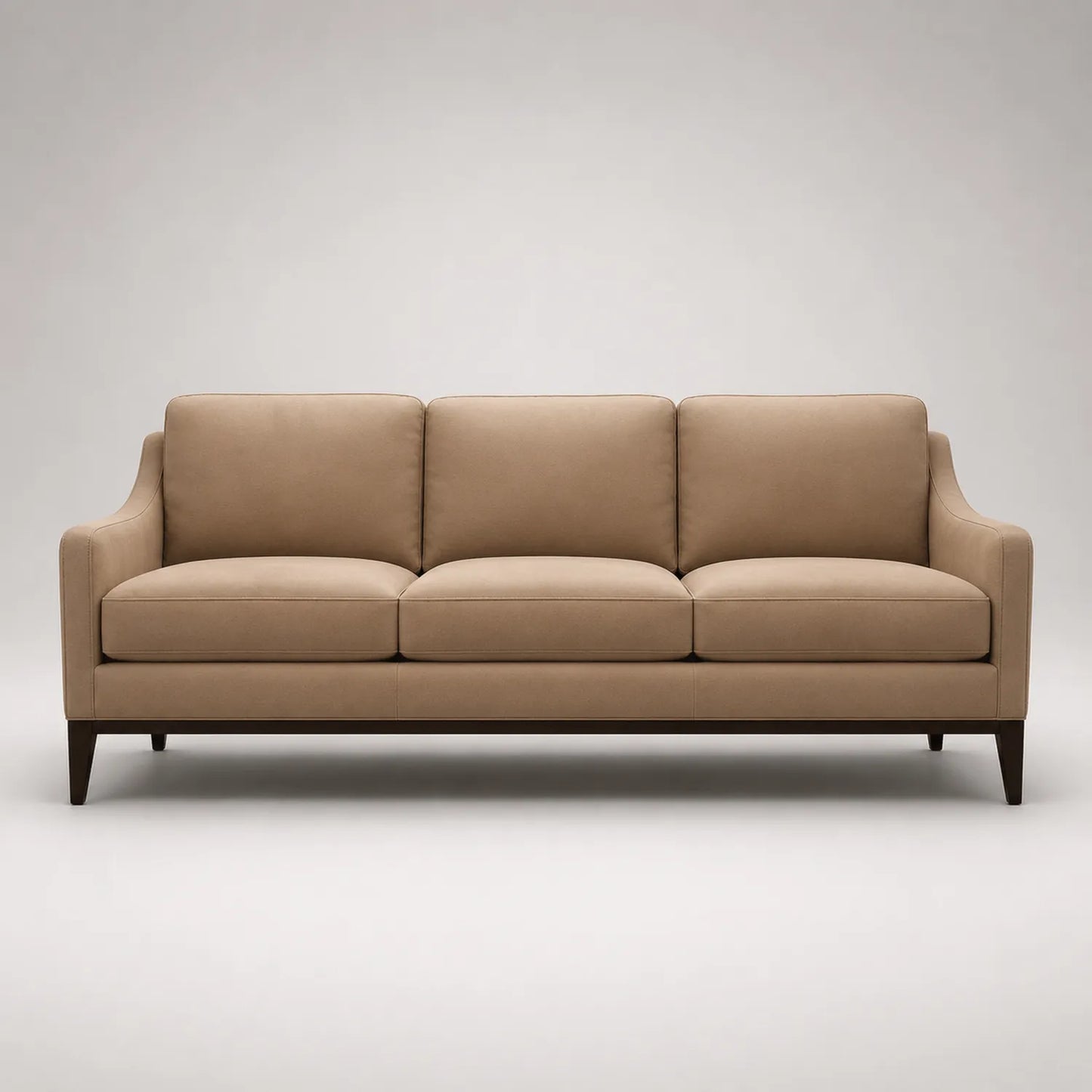 3-Sitzer Sofa Polyester Massivholz Beige