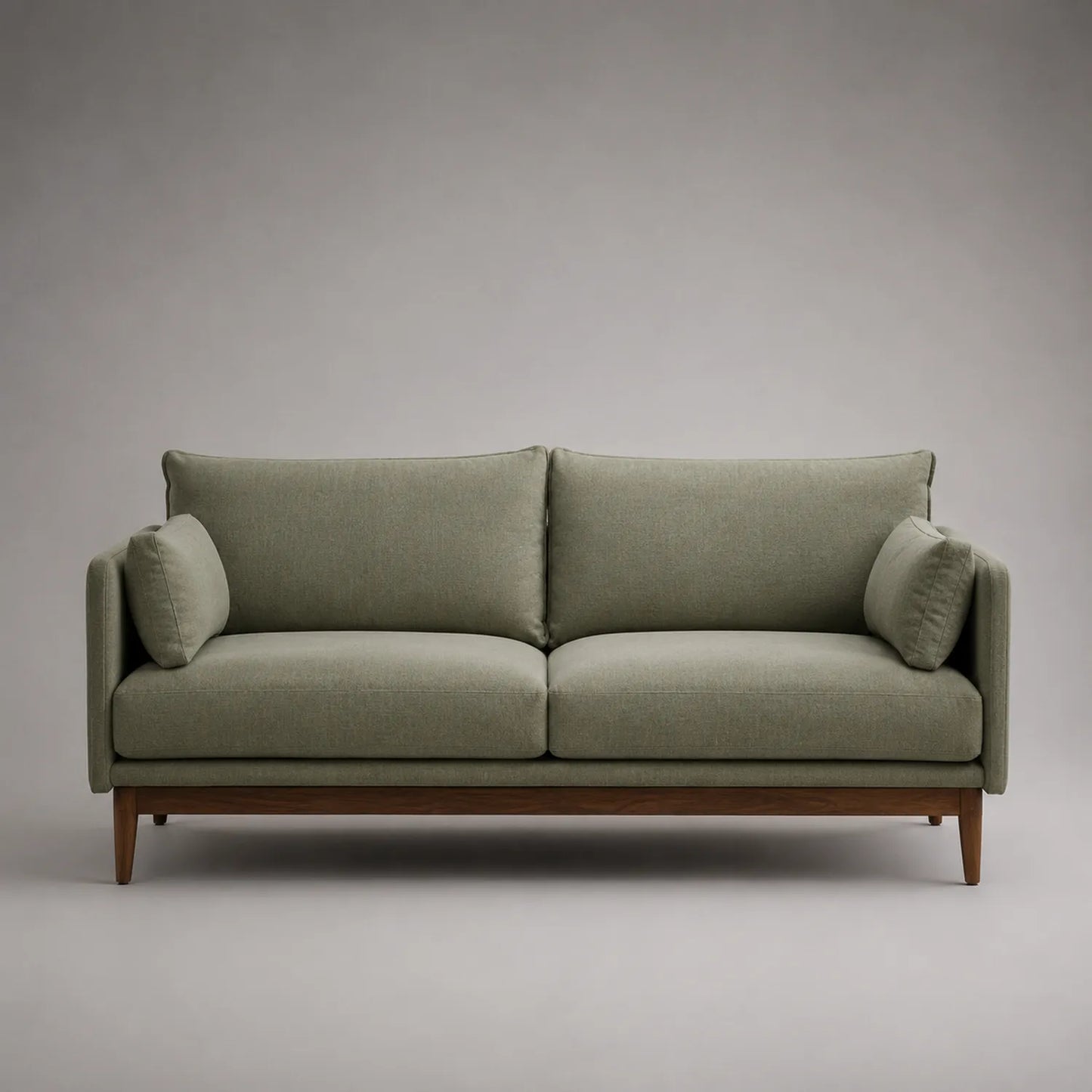 2-Sitzer Sofa Stoff Olivengrün Holzrahmen 200cm