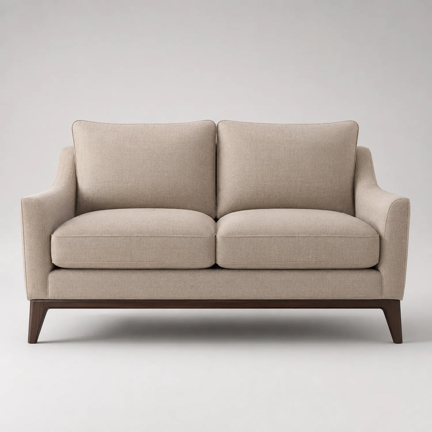 2-Sitzer Stoffsofa mit Holzrahmen, Beige