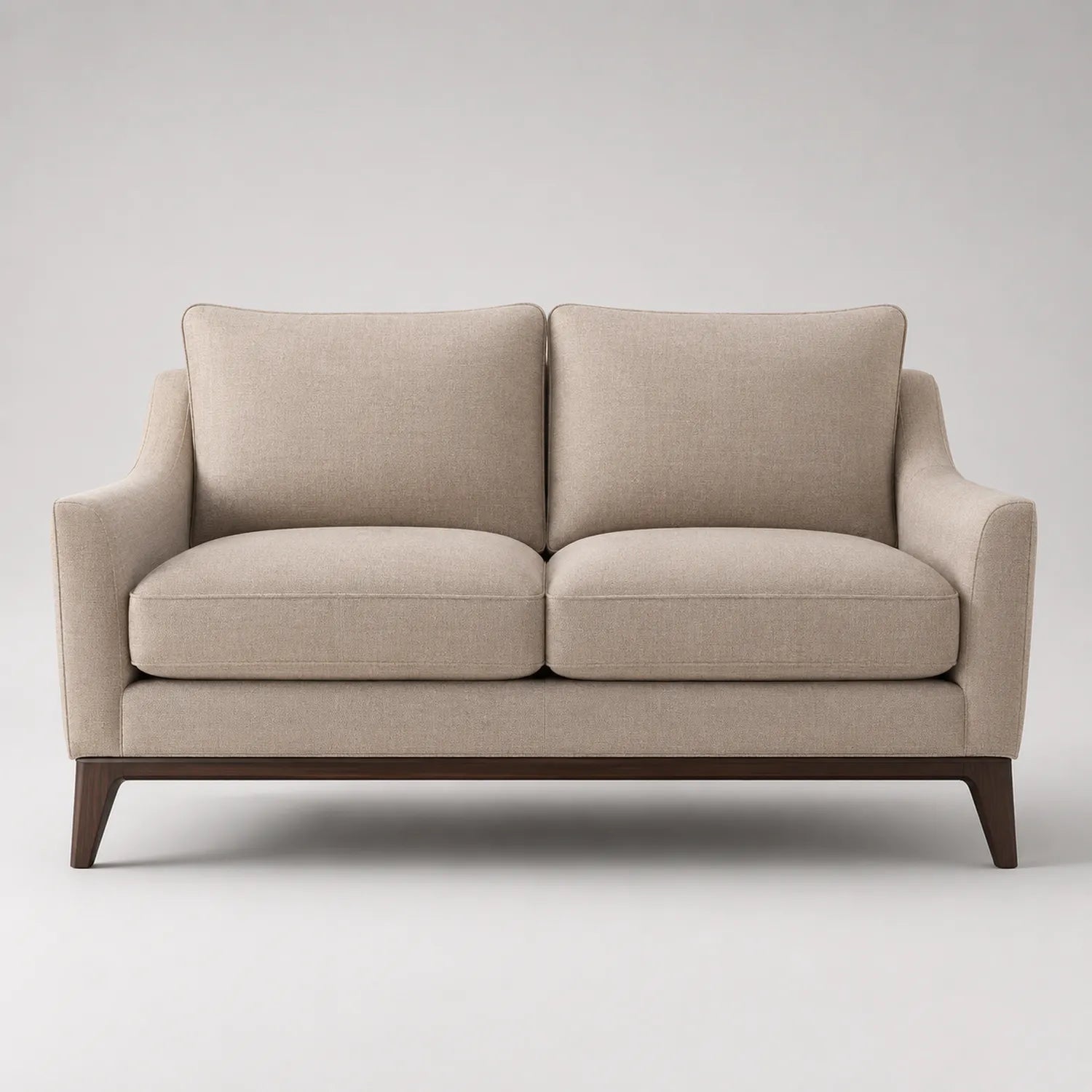 2-Sitzer Stoffsofa mit Holzrahmen, Beige