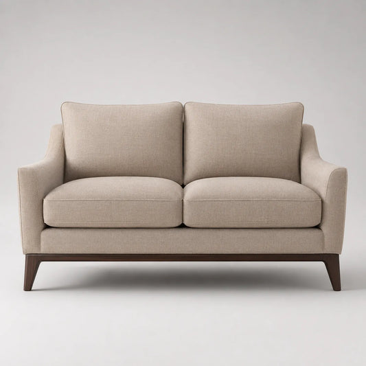 2-Sitzer Stoffsofa mit Holzrahmen, Beige