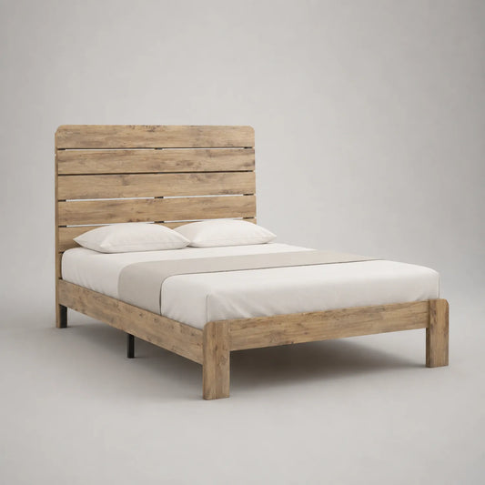 Bett aus Eichenholz 200x160 cm Natur