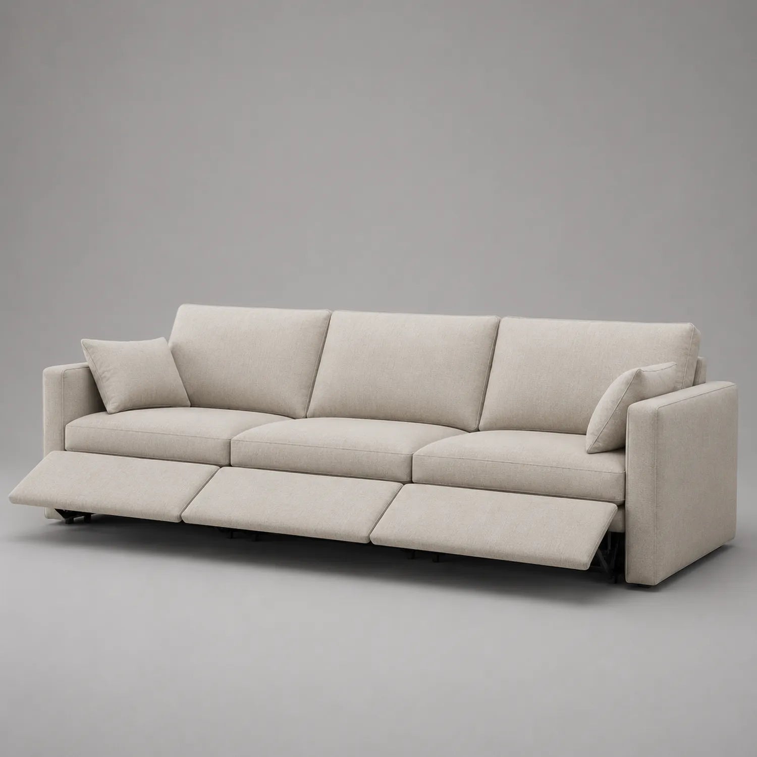3-Sitzer Sofa mit Relaxfunktion Stoff Beige 220 cm