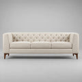 3-Sitzer Sofa Beige Stoff Massivholzbeine