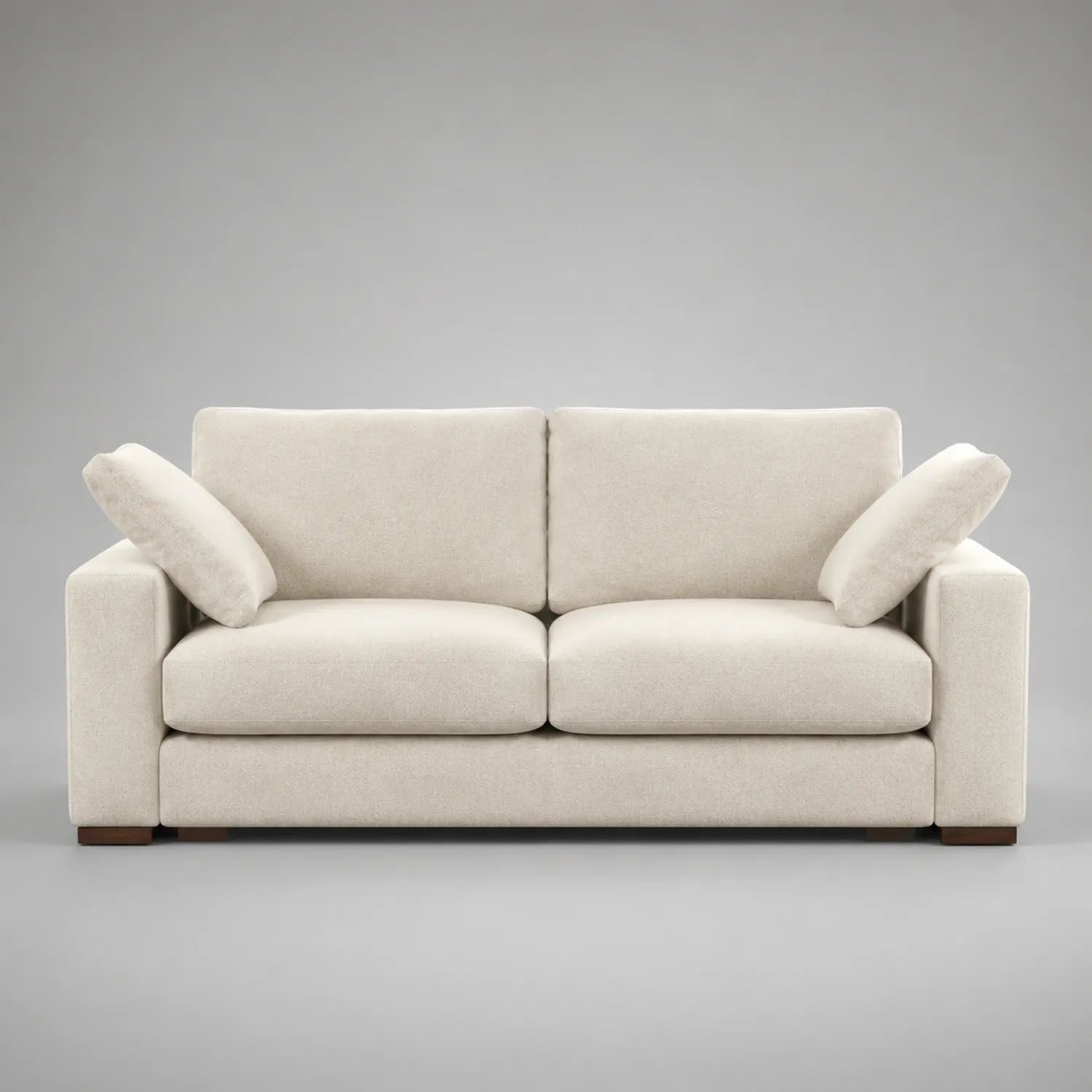 Zweisitzer Sofa Holzfüße Polyestergewebe Beige 200cm