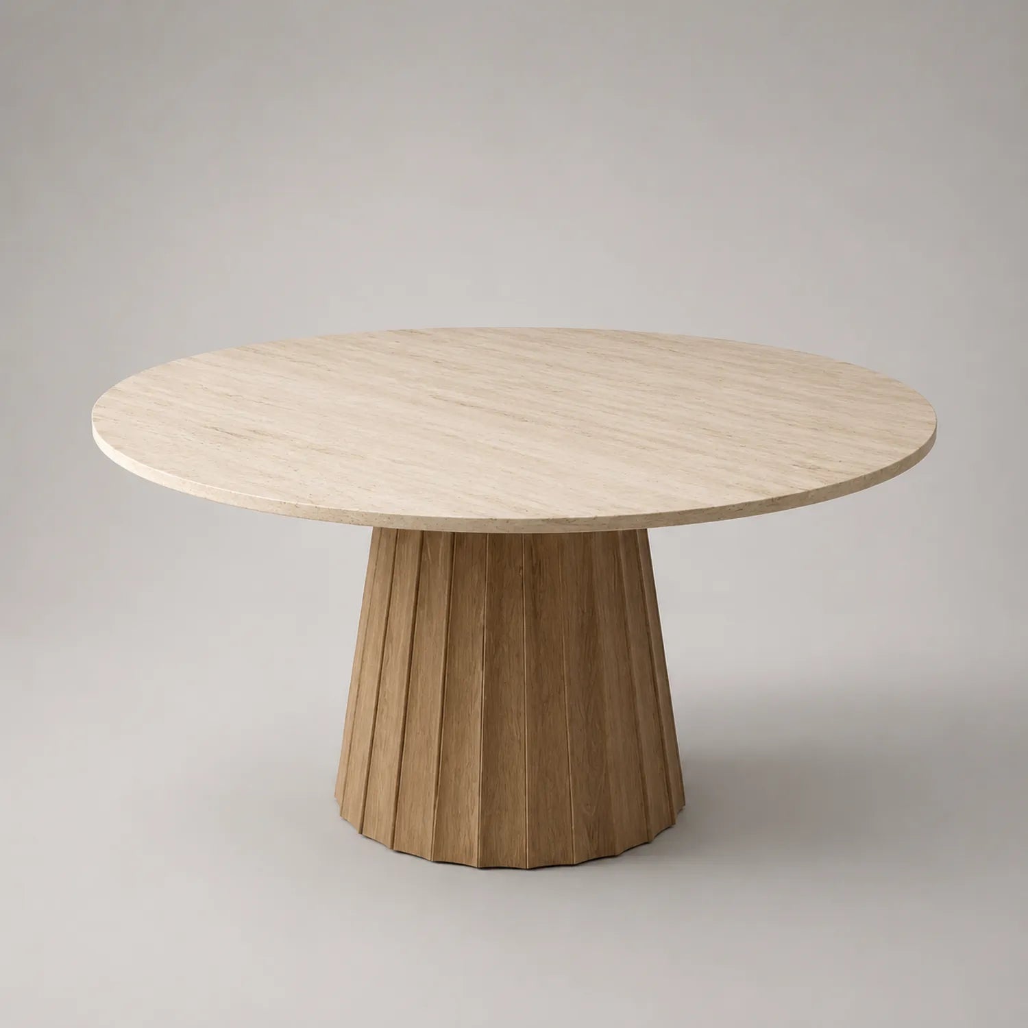 Runder Esstisch aus Holz mit Eiche Ø120 cm