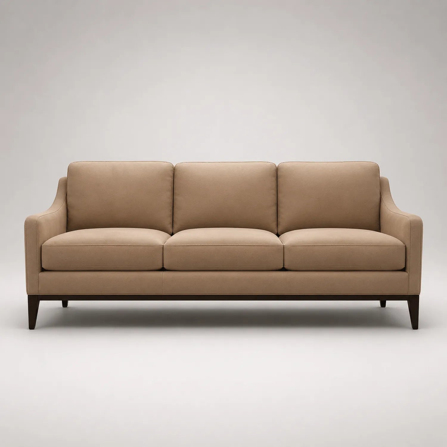 3-Sitzer Sofa Polyester Massivholz Beige