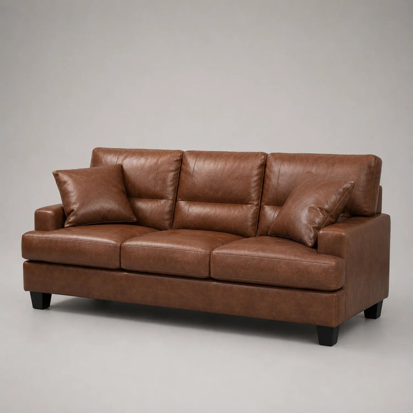 3-Sitzer Sofa Braun Kunstleder