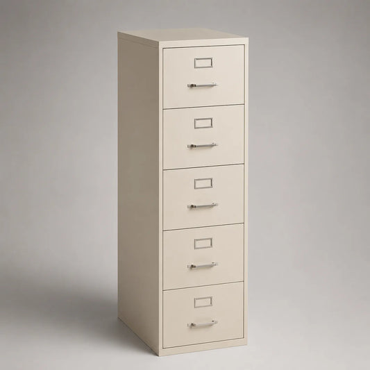 Metall Schubladenschrank mit 5 Schubladen Beige 132cm