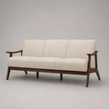 3-Sitzer Sofa Beige Baumwollmischgewebe Walnussholz 210x80x85 cm