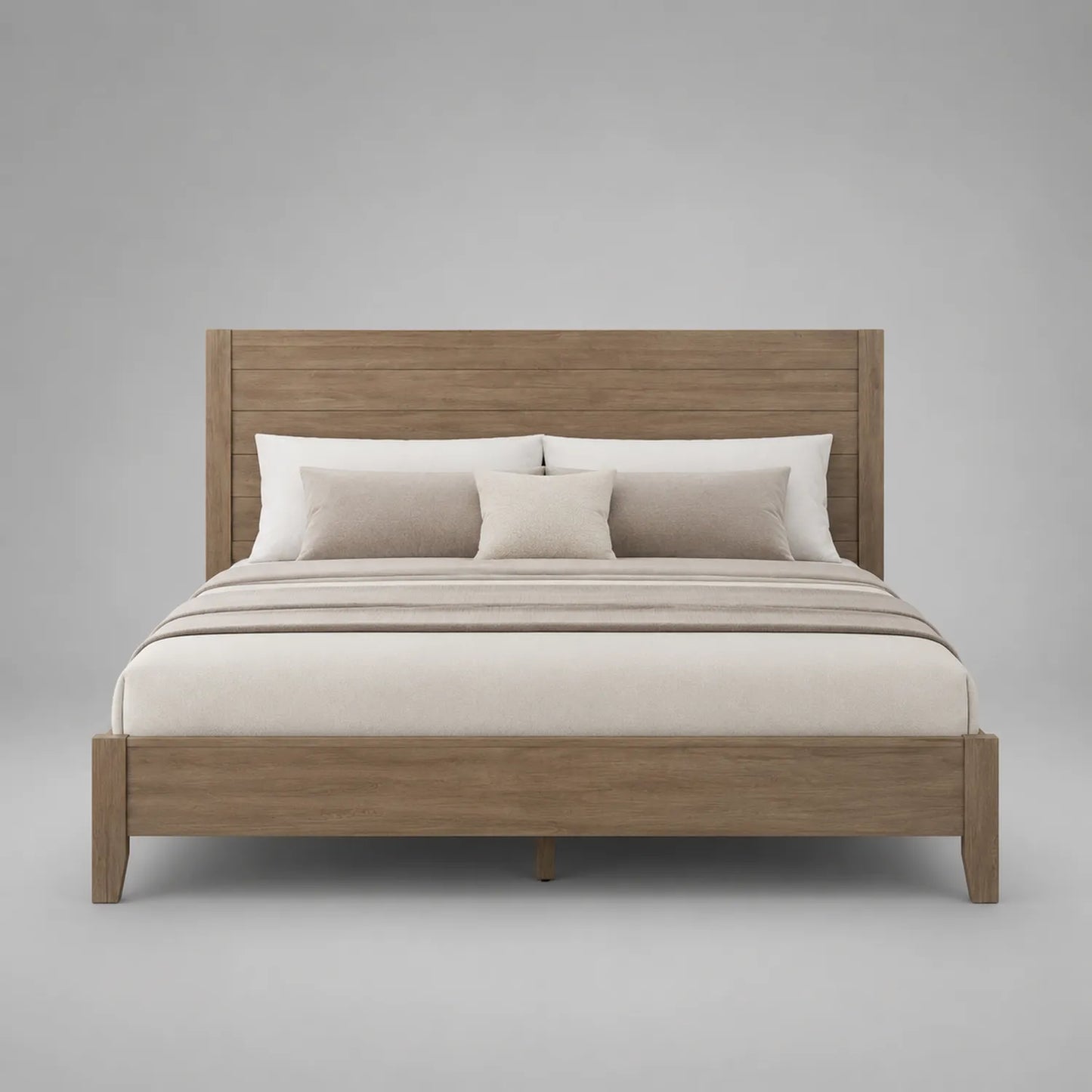 Holzbett mit Matratze und Kissen 200x160 cm Braun