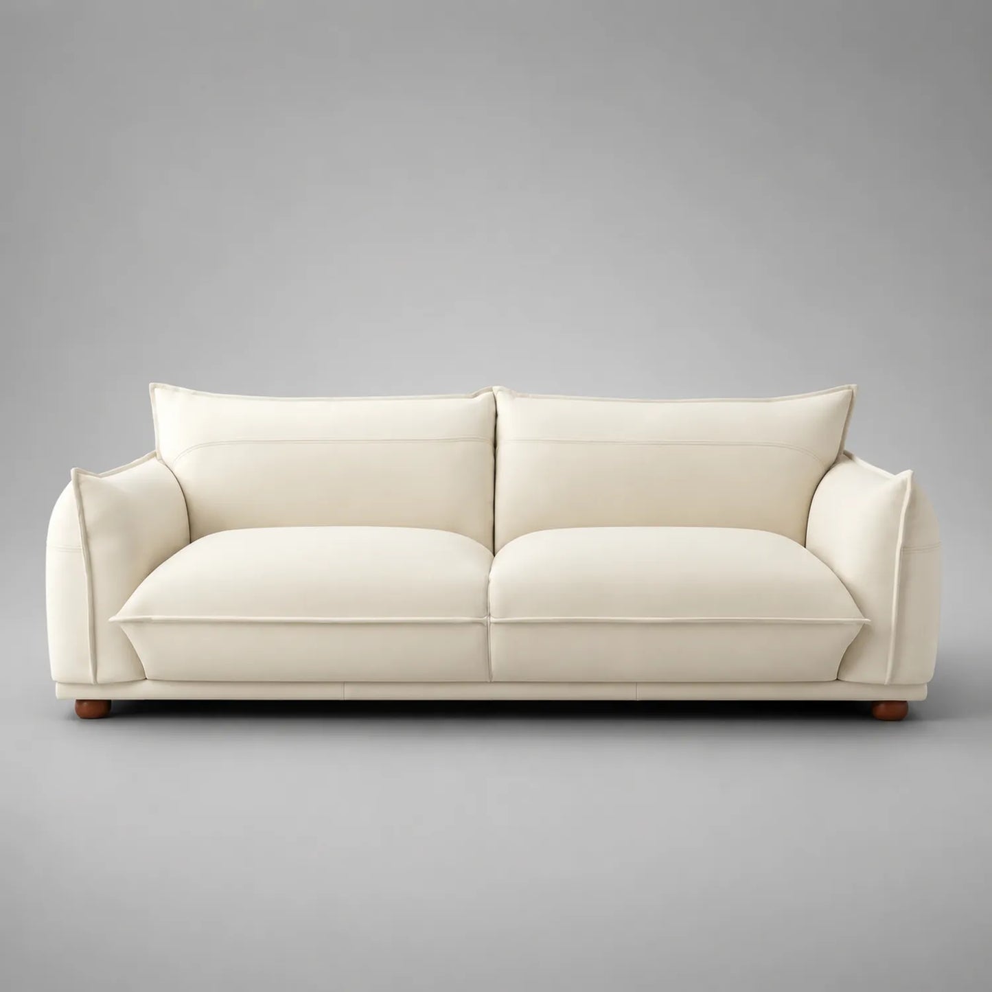 3-Sitzer Ledersofa Creme 210cm
