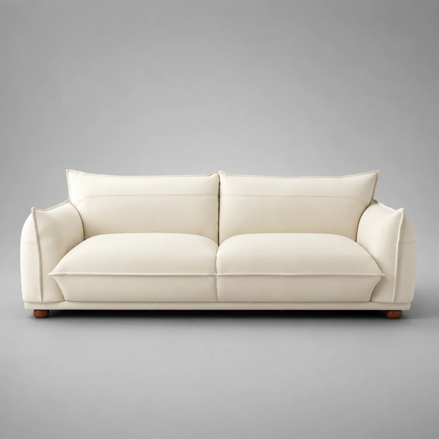 3-Sitzer Ledersofa Creme 210cm